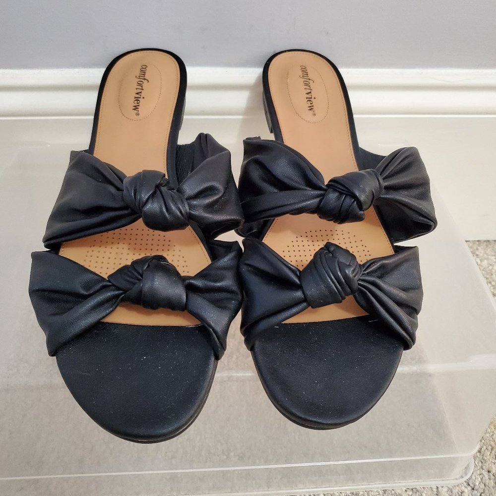 Comfortview Black Sandals